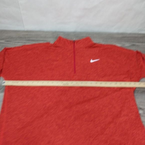 Nike Dri Fit Long Sleeve  Shirt Size 2XL Quarter Zip Red Running Pullover Light - Picture 5 of 10